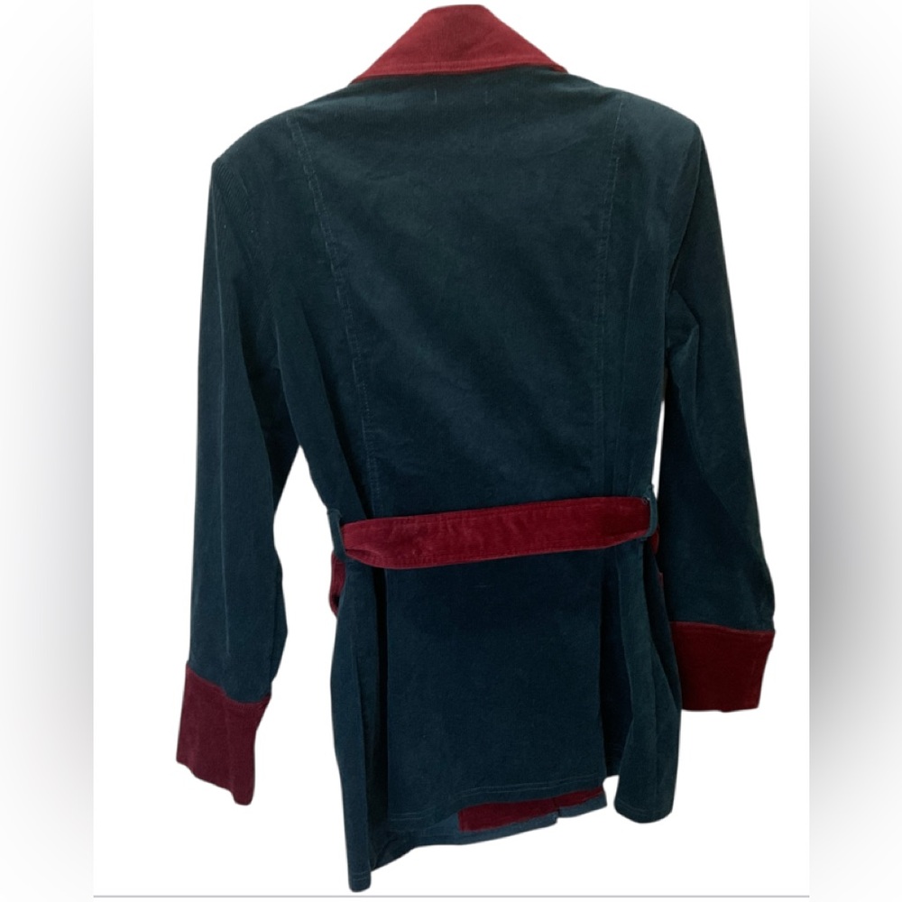 SMAK PARLOUR Corduroy Women's Teal and Red Jacket size L - Picture 2 of 10